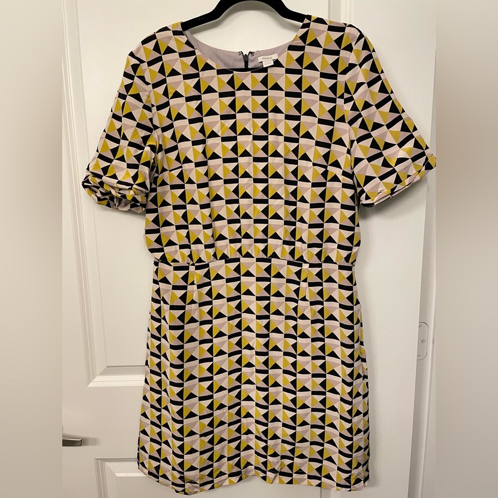 Fossil patterned work dress